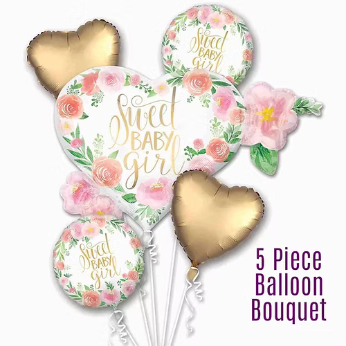 Sweet Baby Girl Balloon Bouquet