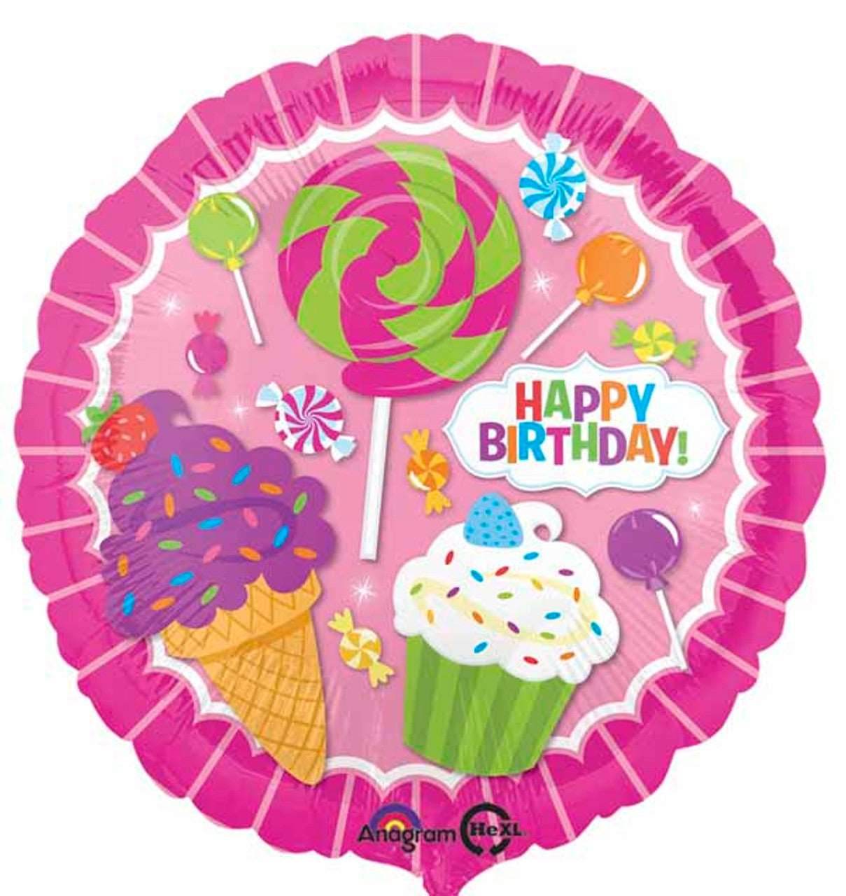 Sweet Shop Candy Treats Happy Birthday Foil Balloon - Eternity Party Express
