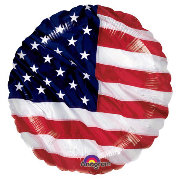 USA Flag Round Foil Balloon