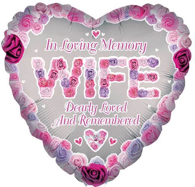 Wife Remembrance Heart Foil Balloon - Eternity Party Express