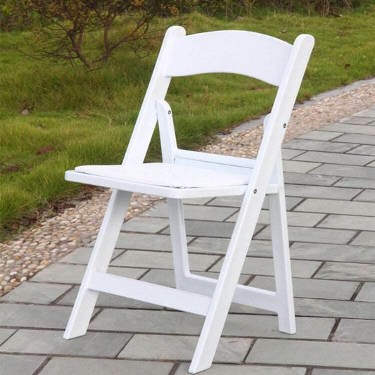 White Resin Fold Up Chair HIRE ONLY NOT FOR SALE - Eternity Party Express