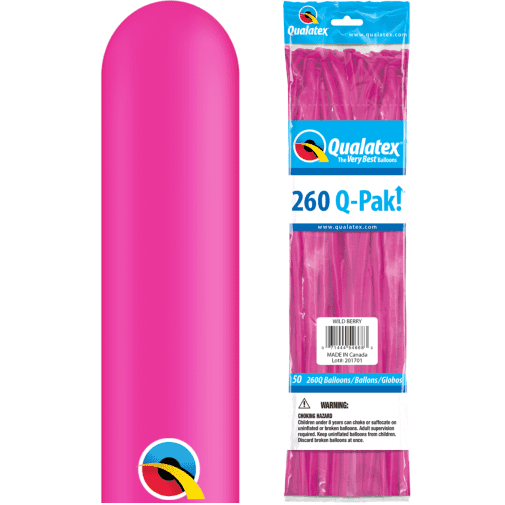 Wild Berry 260Q Long Latex Balloons - Eternity Party Express