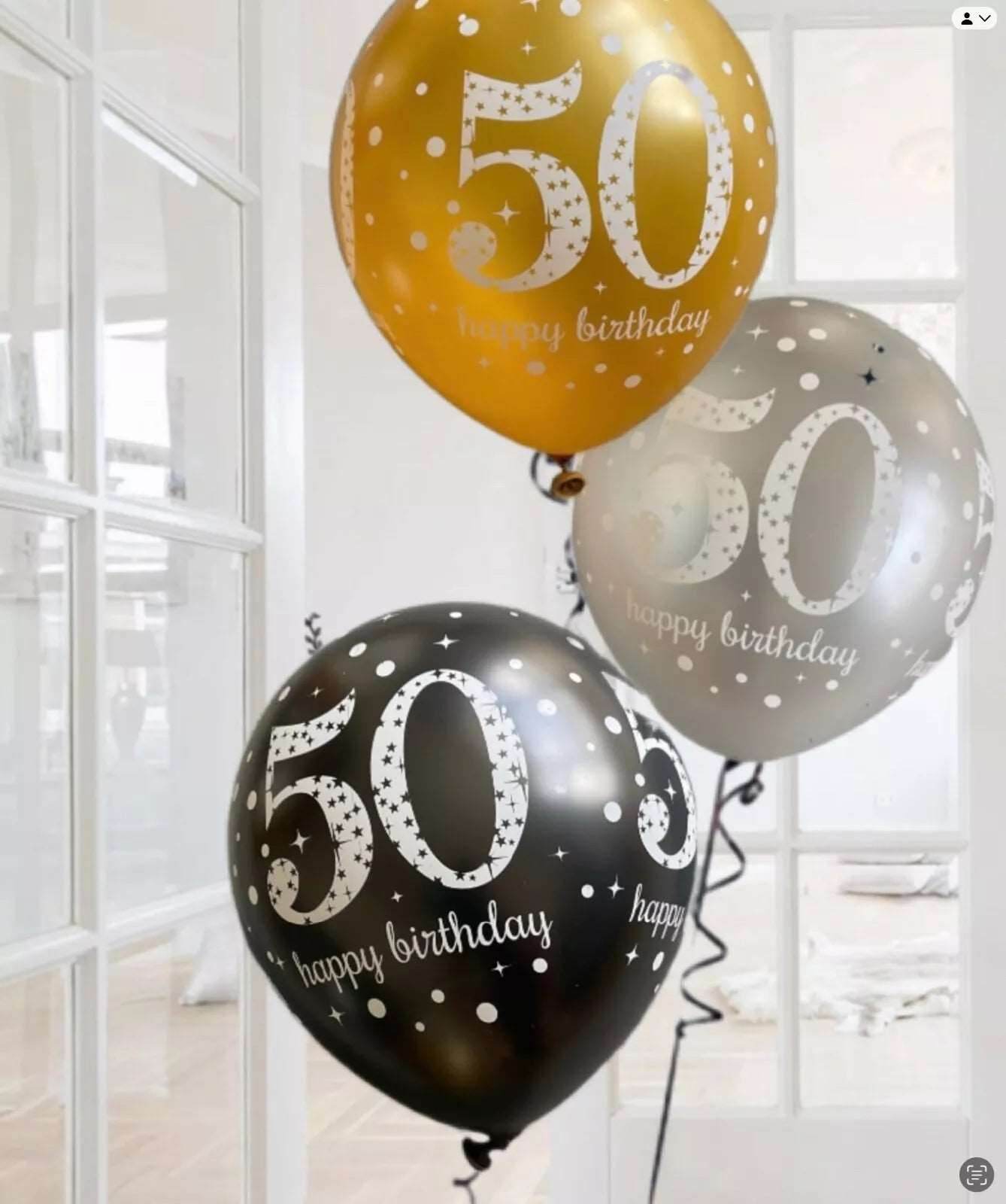 Gold Celebration Age 50th Birthday Latex Balloons - Eternity Party Express
