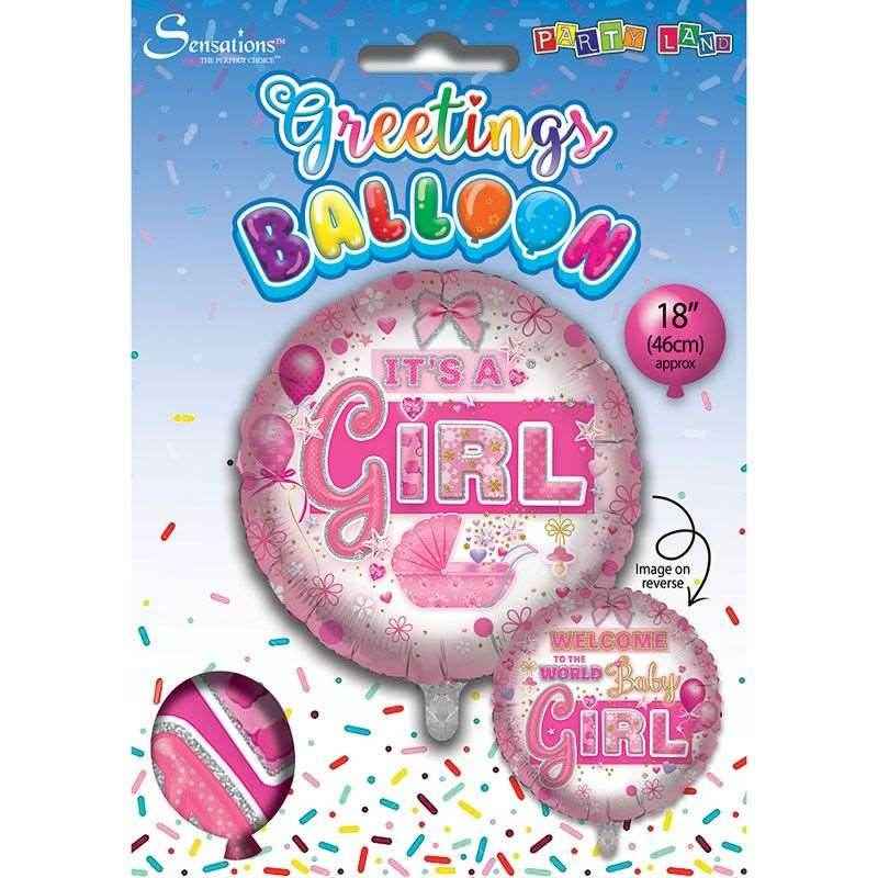 Baby Girl Welcome To The World Baby Girl Foil Balloon
