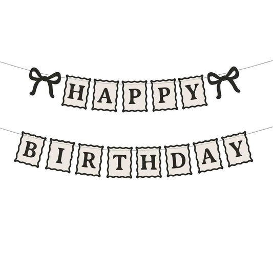 Black Bow Banner – Chic Decor for Celebrate Milestone Birthdays