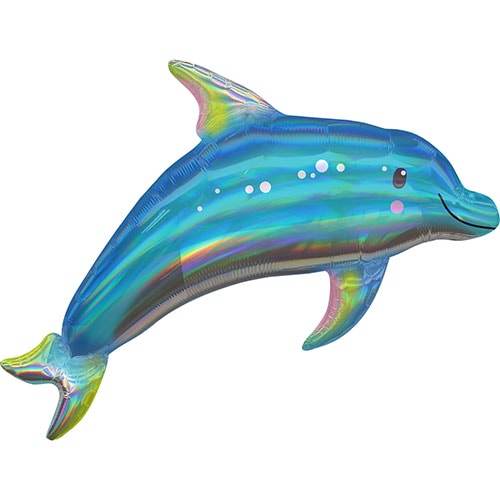 Holographic Dolphin Shape Balloon - Eternity Party Express