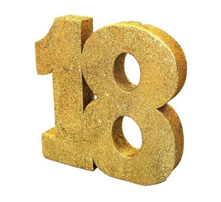 Gold Glitter 18 Birthday Table Centrepiece - Elevate Your Celebration