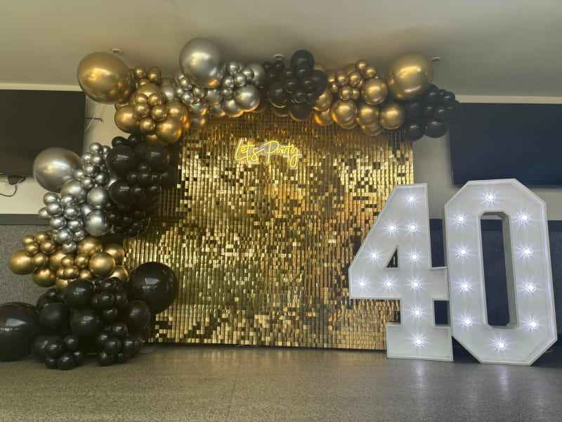 Gold Sequin Wall Panel HIRE - Create Stunning Backdrops for Events