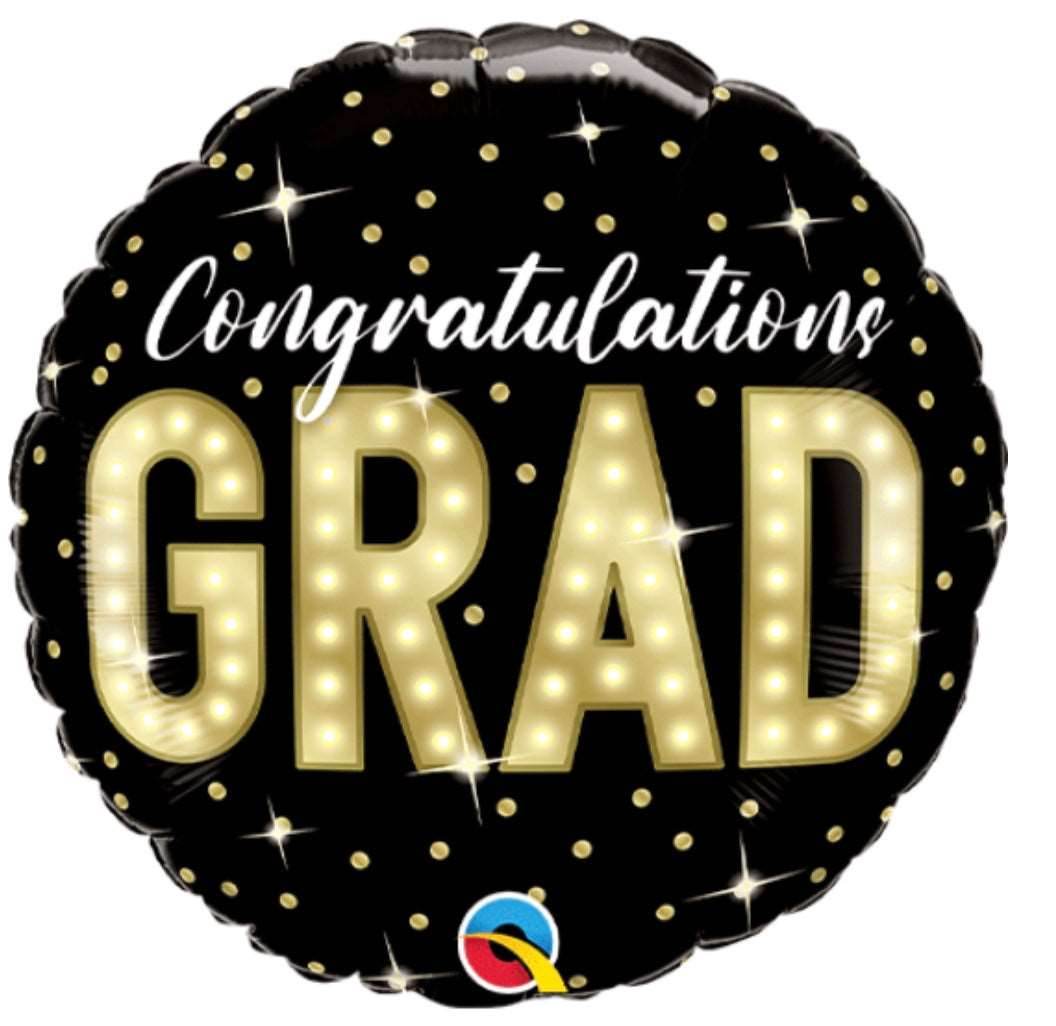 Black And Gold Graduation Foil Balloon