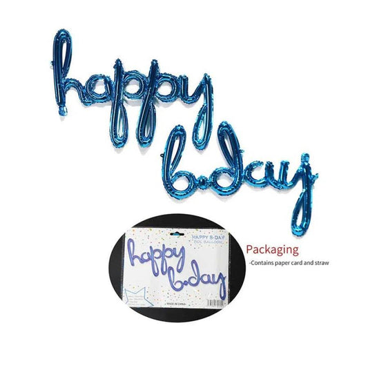 happy b.day Script Phrase Blue - Eternity Party Express