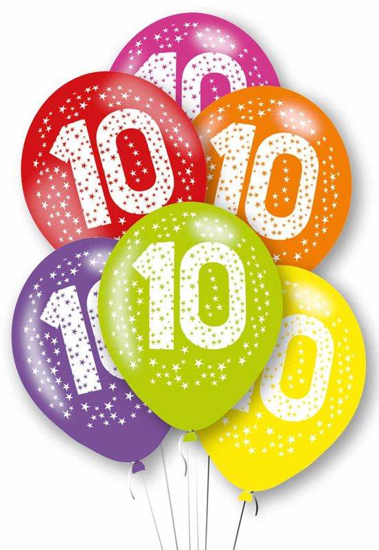 Age 10 Rainbow Balloons - Eternity Party Express