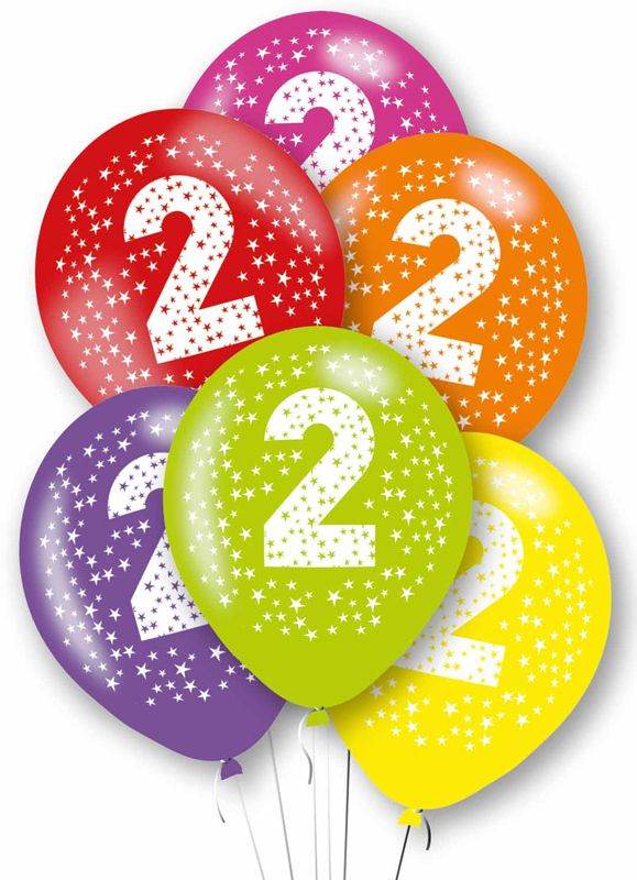 Age 2 Rainbow Balloons - Eternity Party Express