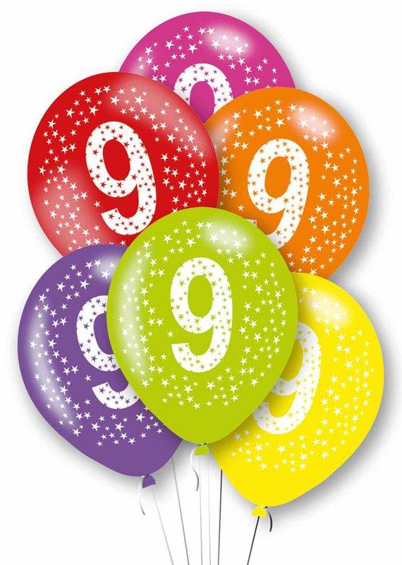 Age 9 Rainbow Balloons - Eternity Party Express