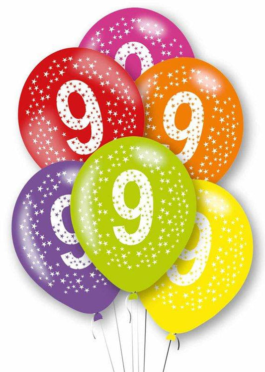 Age 9 Rainbow Balloons - Eternity Party Express