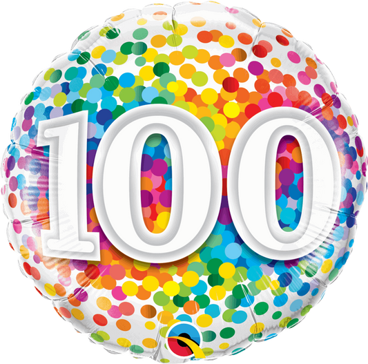Colourful Confetti Dot Burst 100th