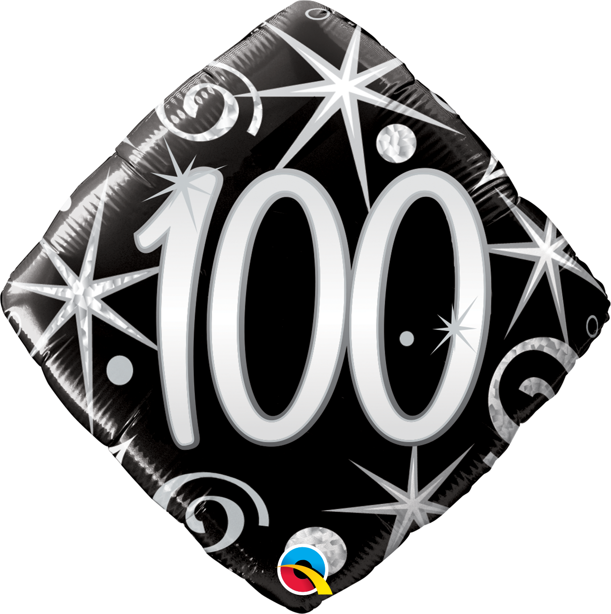 100th Elegant Sparkles And Swirls Foil Balloon