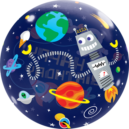 Outer Space Birthday Bubble Balloon