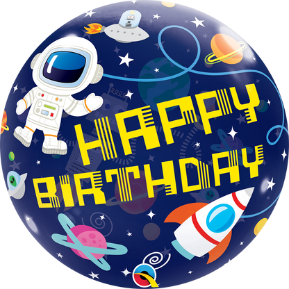 Outer Space Birthday Bubble Balloon