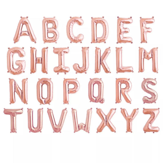 Air Fill Rose Gold Letter Foil Balloons