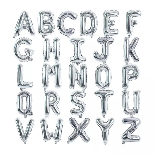 Air Fill Silver Letter Foil Balloons