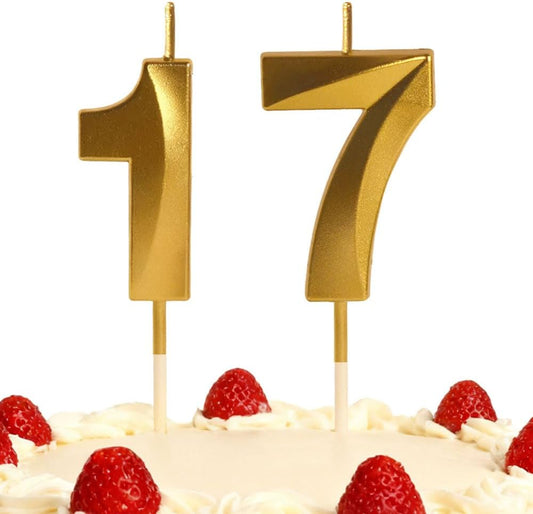 17th Gold Number Candle