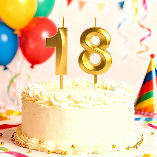 18th Gold Number Candle