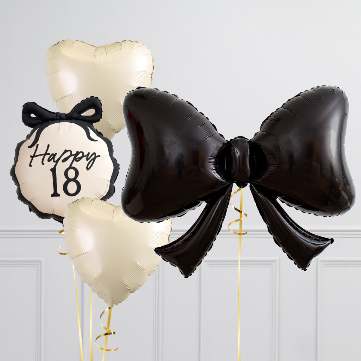 18th Black Bow Foil Balloon