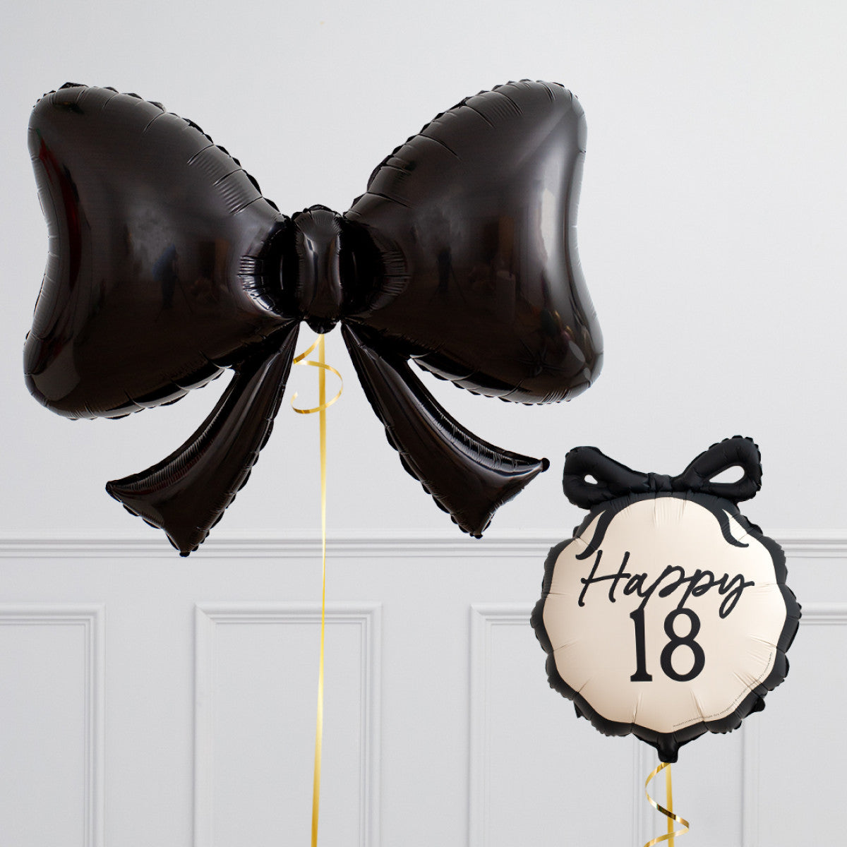 18th Black Bow Foil Balloon