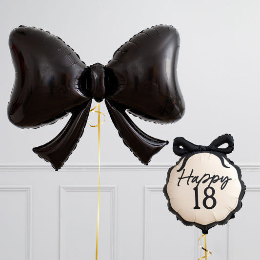 18th Black Bow Foil Balloon