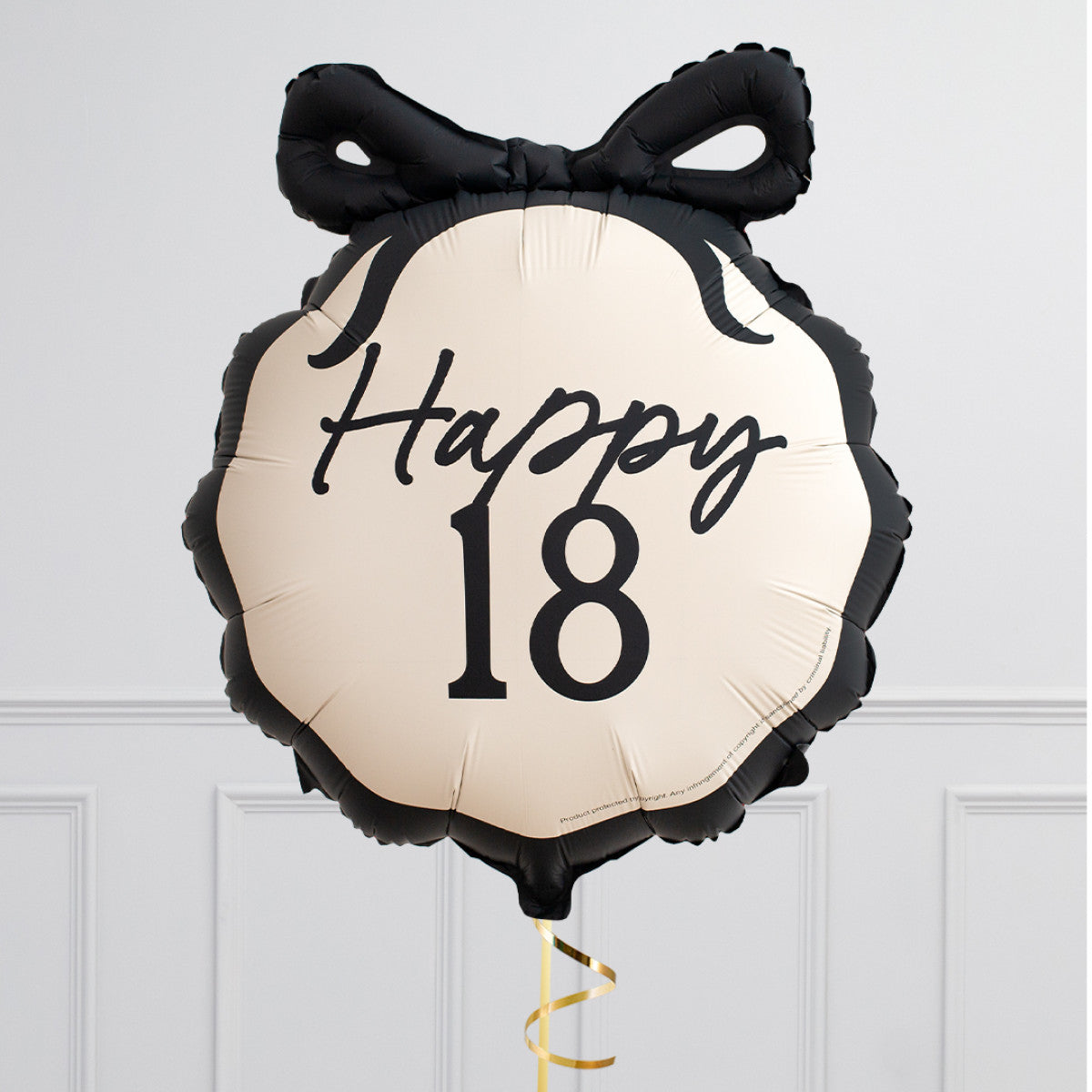 18th Black Bow Foil Balloon