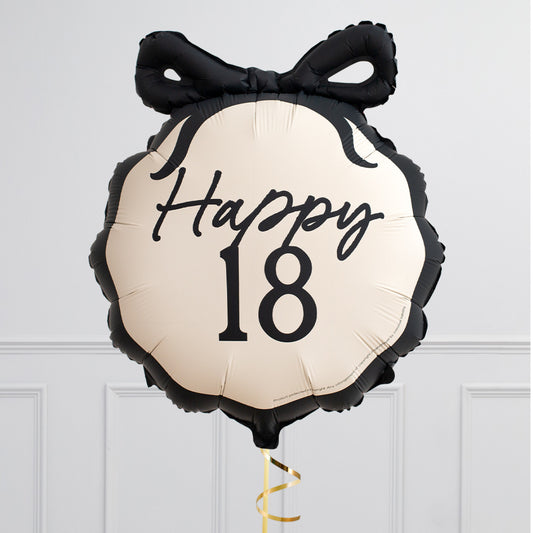 18th Black Bow Foil Balloon