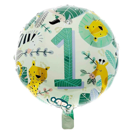 1st Birthday Jungle Foil Balloon