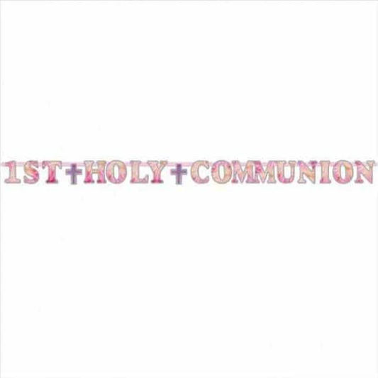 1st Holy Communion Foil Letter Banner Pink