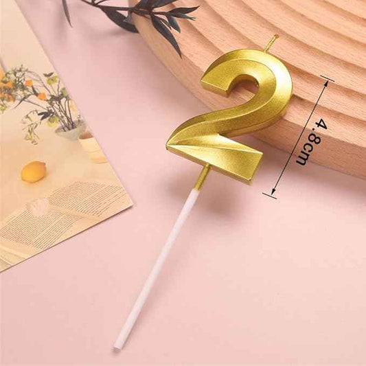 2 Gold Number Candle - Sparkle Up Your Celebration