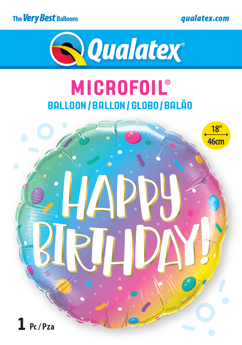 Birthday Ombre Dots & Sprinkles Foil Balloon