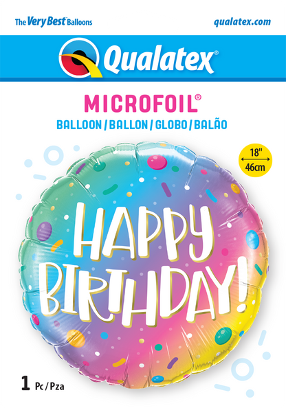 Birthday Ombre Dots & Sprinkles Foil Balloon