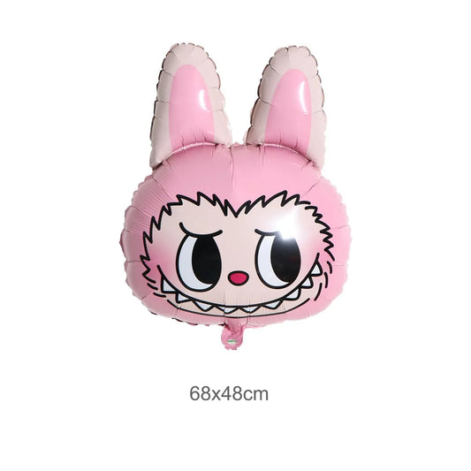 Labubu Head Pink Foil Balloon