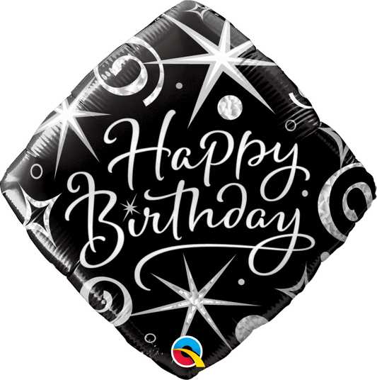 Happy Birthday Elegant Sparkles And Swirls Foil Balloon - Eternity Party Express