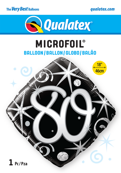 80th Elegant Sparkles And Swirls Foil Balloon