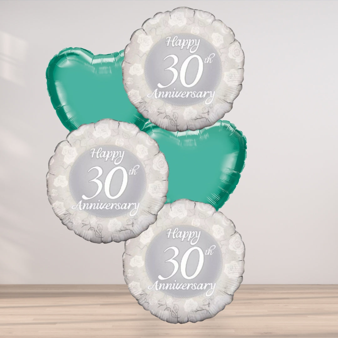 5 Balloon Cluster Happy 30th Anniversary
