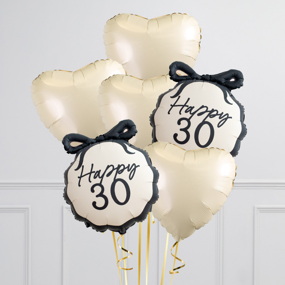 30th Black Bow Foil Balloon