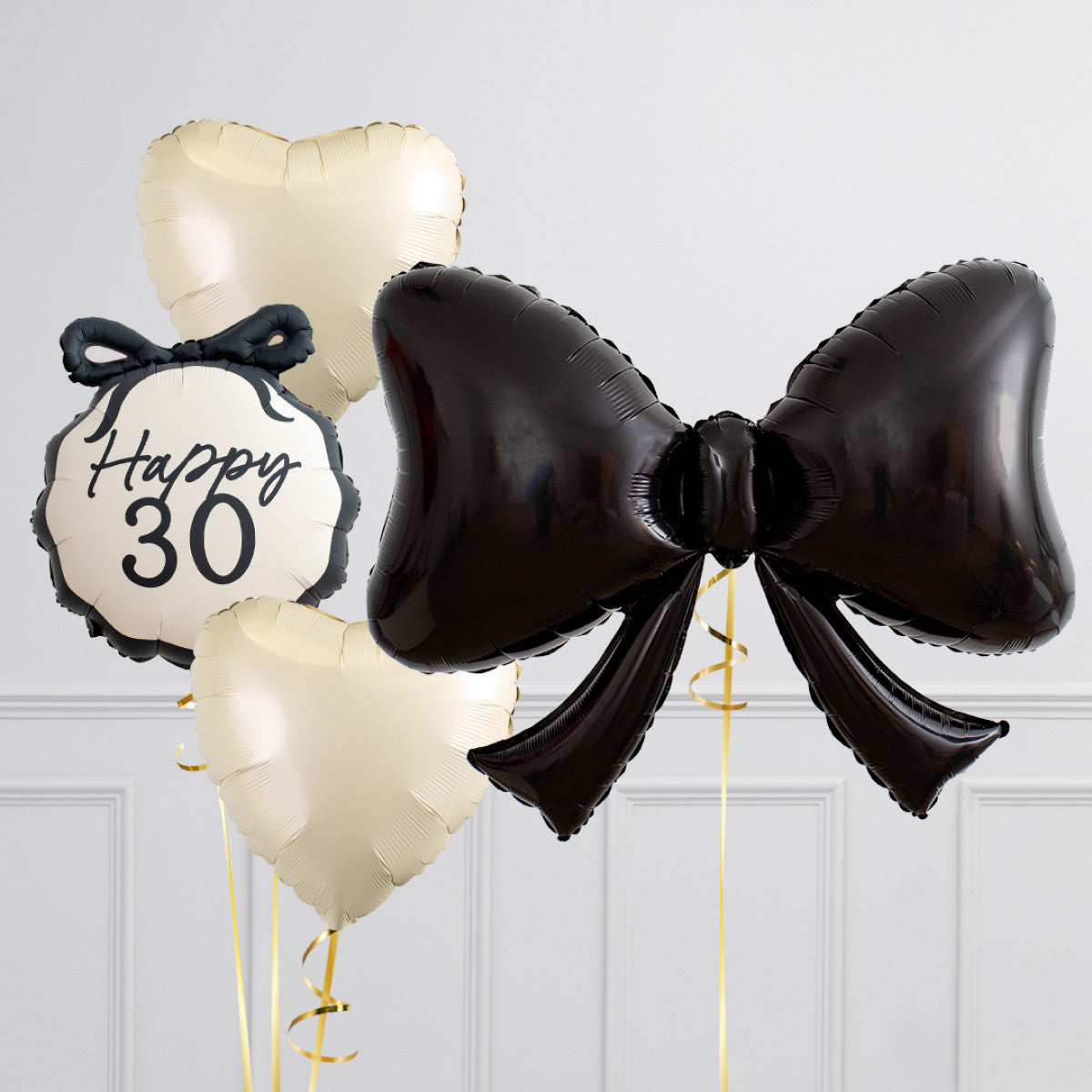 30th Black Bow Foil Balloon