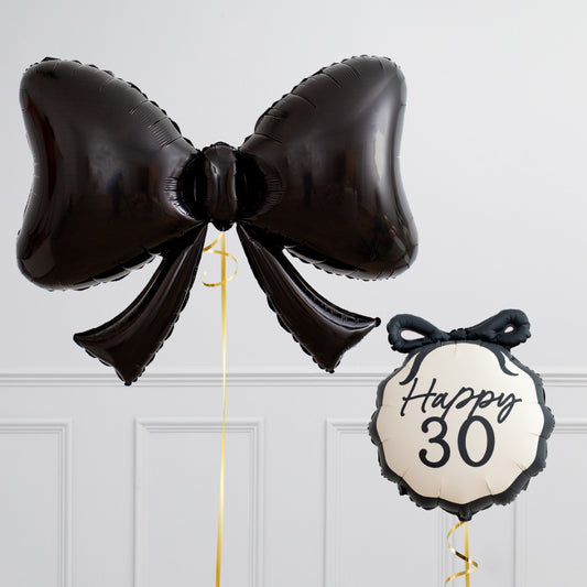 30th Black Bow Foil Balloon
