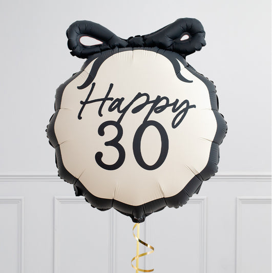 30th Black Bow Foil Balloon