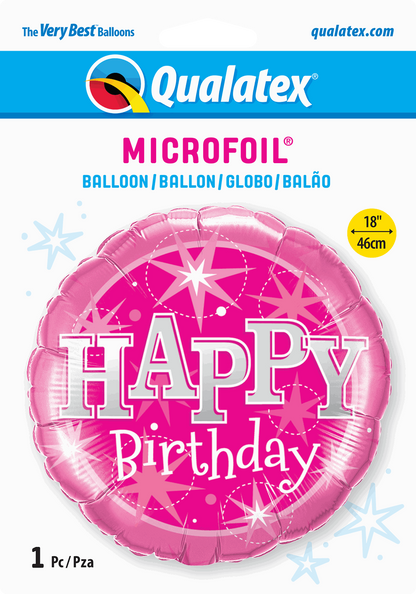 Pink Sparkle Happy Birthday Foil Balloon Package