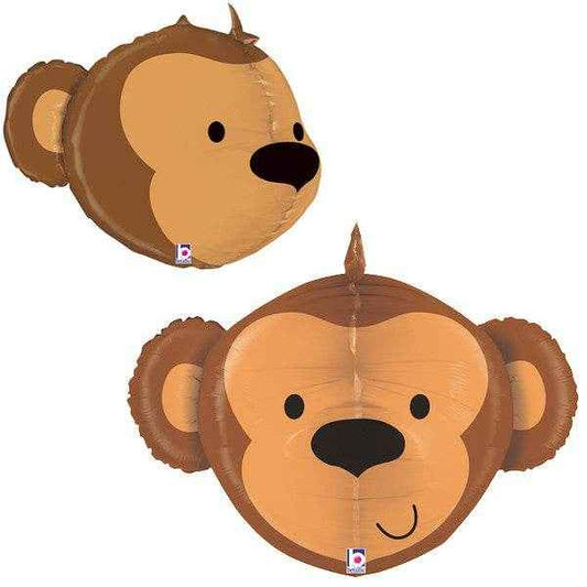 3D Monkey Head Shaped Foil Balloon