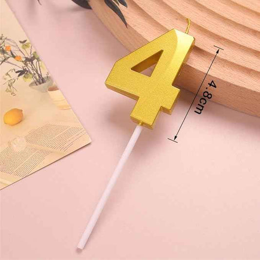 4 Gold Number Candle - Celebrate in Style!