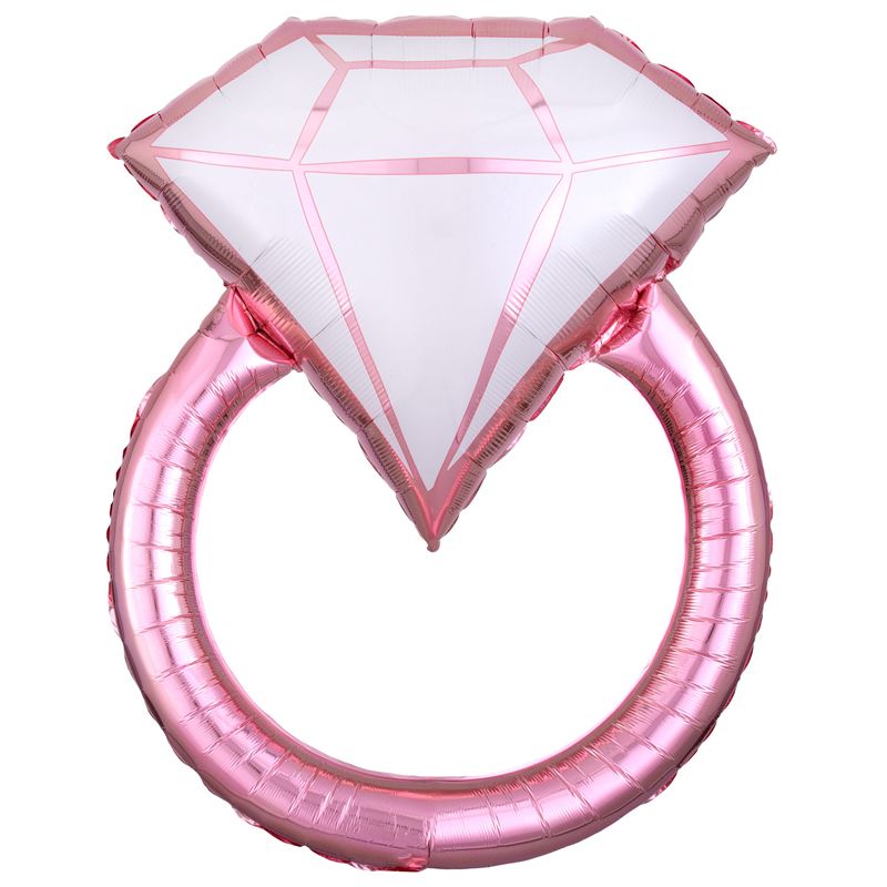 Diamond Ring Pink Shaped 28" Foil Balloon