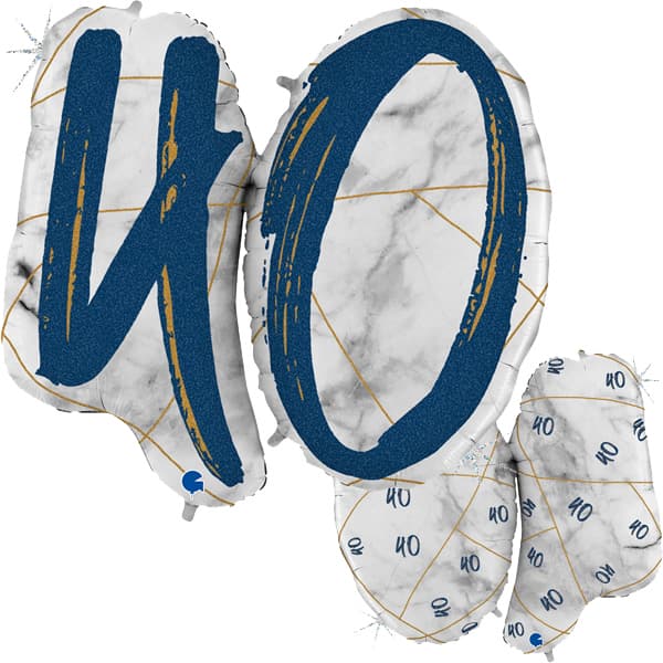 40th Blue Marble Mate Number Balloon