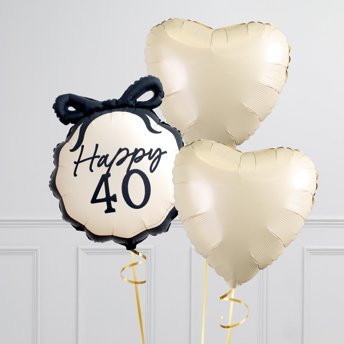 40th Black Bow Foil Balloon
